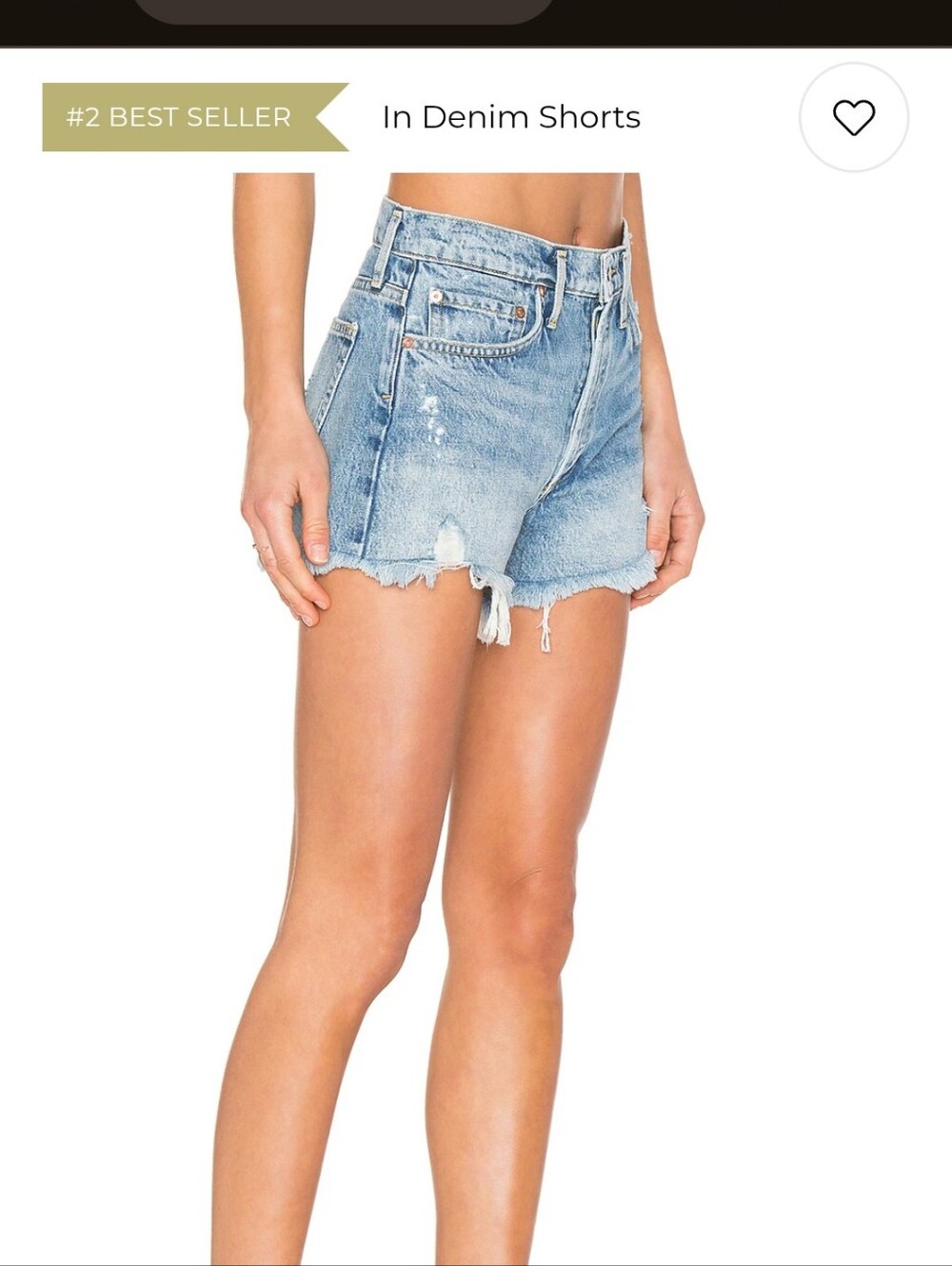 Agolde Parker  Distressed Cutoff Jean Shorts Swap Meet High Rise Vintage Style